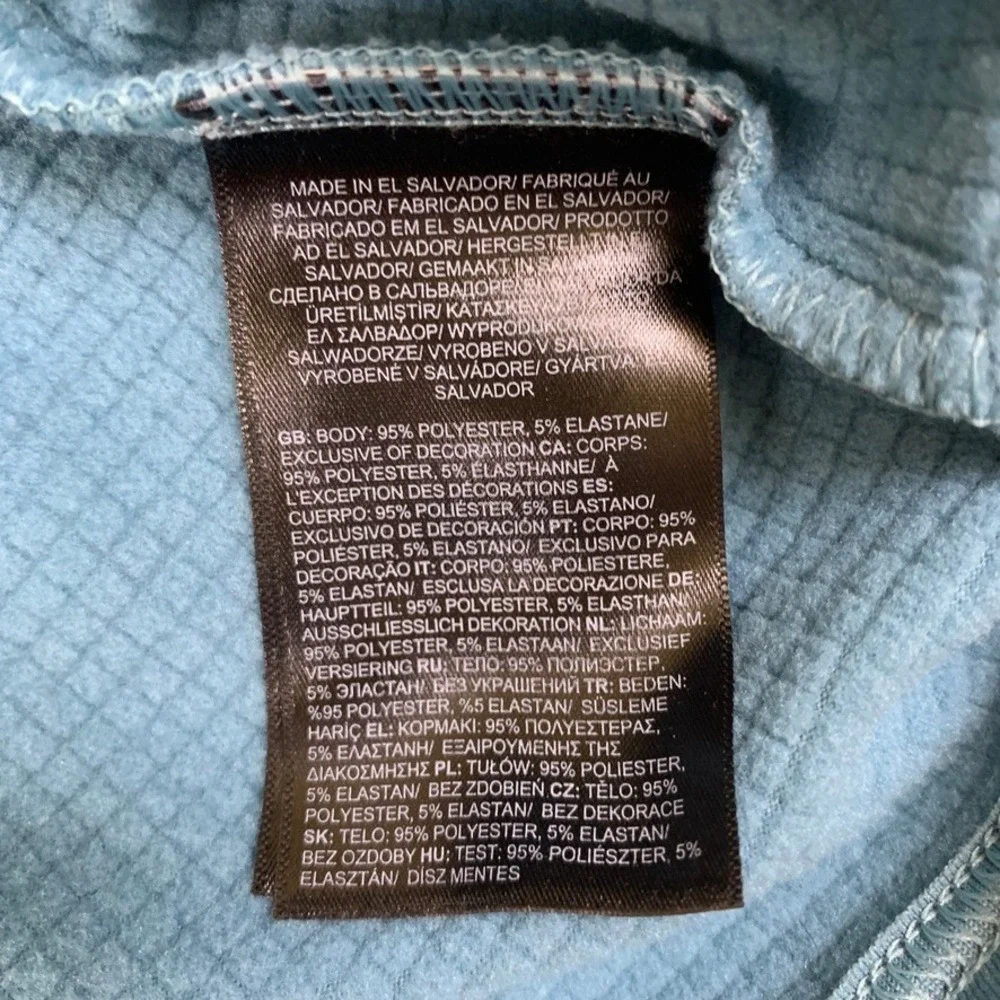 The North Face Mens Quarter Zip Grid Fleece‎ Pullover Blue NF0A8AZE Large